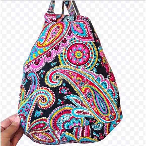 Vera Bradley Colorful Paisley Print Quilted Weekender Duffel Tote Bag - Picture 5 of 8